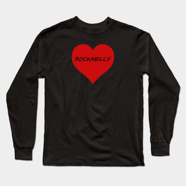 Rockabilly Lover's Retro Classic Heart Long Sleeve T-Shirt by SpotterArt